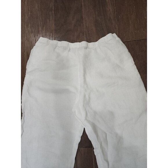 J. Jill Pants Linen White High Rise Cropped Pockets 36" Waist Women's Large - Picture 4 of 7